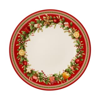 Červeno-biely porcelánový vianočný tanier Winter Bakery Delight Villeroy&Boch, ø 27 cm