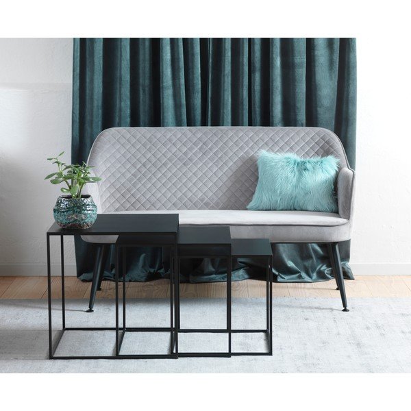 Čierne kovové konferenčné stolíky v súprave 3 ks 50x50 cm Pebble – Unique Furniture-image-1