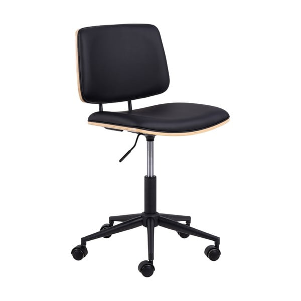 Čierna kancelárska stolička z imitácie kože Owen – Actona