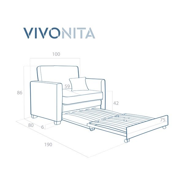 Mätovozelené rozkladacie kreslo Vivonita Brent-image-1
