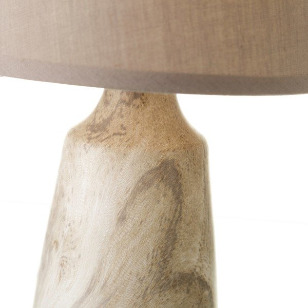 Béžová keramická stolová lampa s textilným tienidlom (výška 28 cm) – Casa Selección-image-3