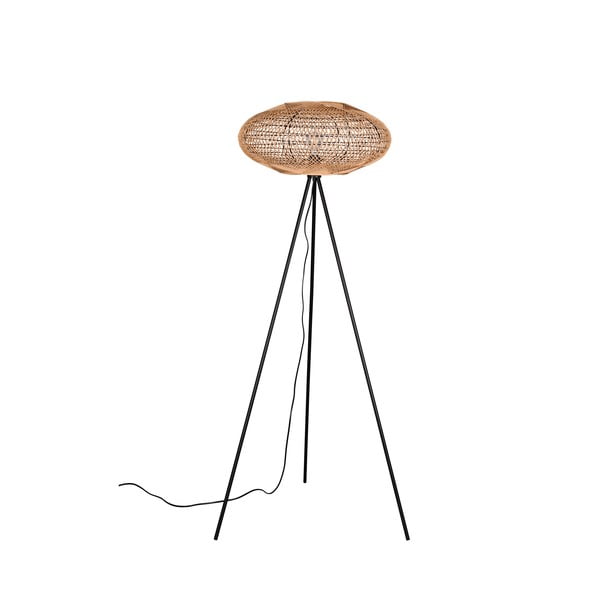 Stojacia lampa v čierno-prírodnej farbe (výška 150 cm) Hedda – Trio