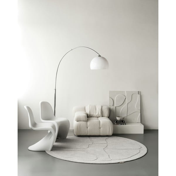 Svetlosivý vlnený okrúhly koberec ø 120 cm Morphic Organica – Agnella-image-4