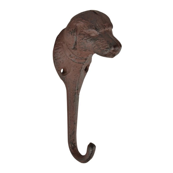 Hnedý nástenný kovový háčik Dog – Esschert Design