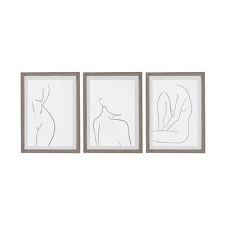 Súprava 3 nástenných obrazov v ráme Surdic Body Studies, 30 x 40 cm