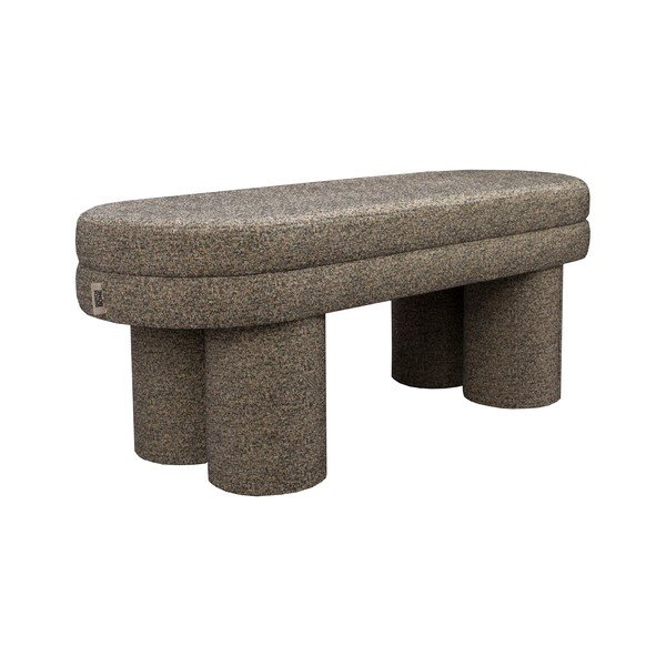 Hnedá lavica z textílie buklé Fern – Dutchbone-image-2