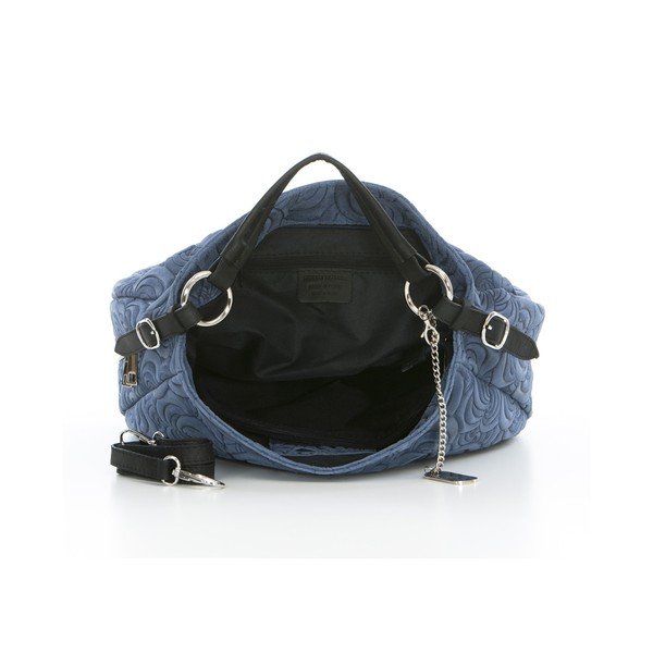 Džínová modrá kožená kabelka Anna Morellini Ada-image-3