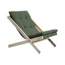 Olivovozelené skladacie kreslo z bukového dreva Karup Design Boogie Raw/Olive Green