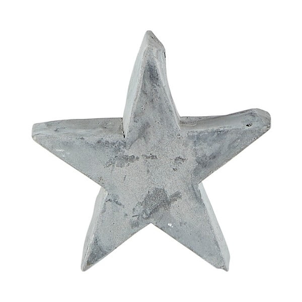 Sivá dekoratívna cementová soška KJ Collection Christmas Star, výška 9,5 cm