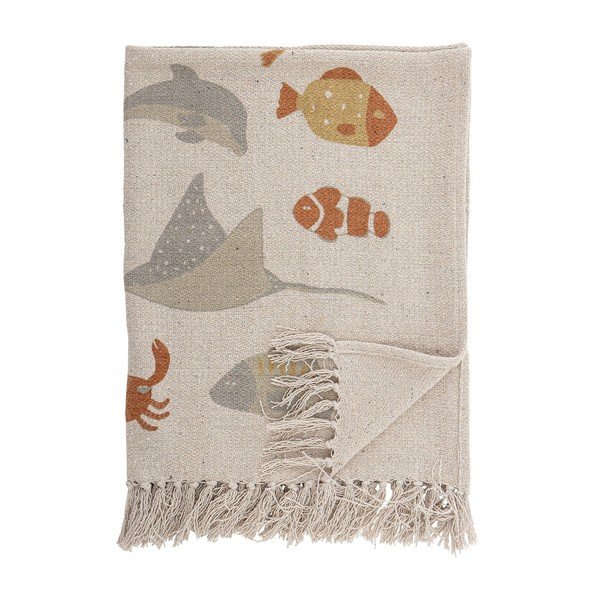 Béžová bavlnená detská deka 100x80 cm Abaas - Bloomingville Mini-image-3