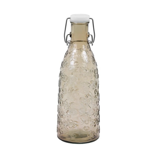 Hnedá váza z recyklovaného skla Ego Dekor Flora, 950 ml