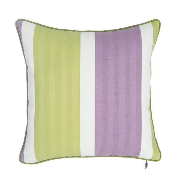 Zeleno-fialový polštář Mike & Co. NEW YORK Stripes, 43 × 43 cm