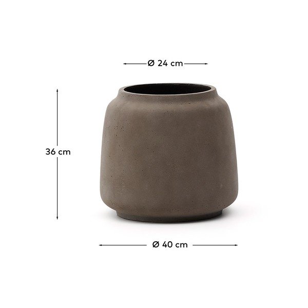 Betónový obal na kvetináč ø 40 cm Lira – Kave Home-image-4