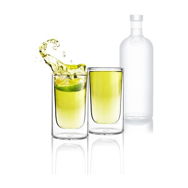 Sada 2 dvojstenných pohárov Vialli Design Amo Shot, 50 ml-image-1
