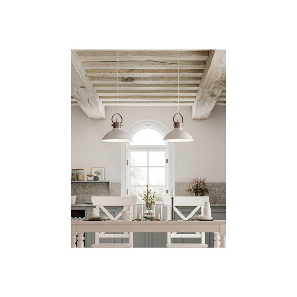 Biele závesné svietidlo s kovovým tienidlom Mees – GTV-image-1