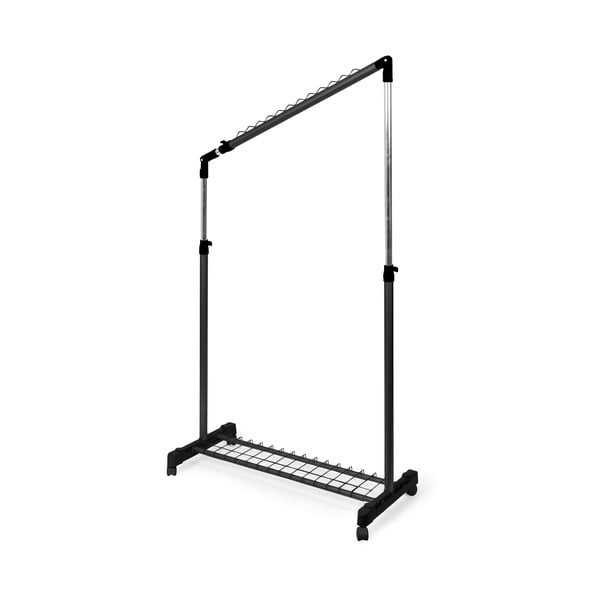 Čierny kovový teleskopický/pojazdný stojan na oblečenie Under Stairs – Compactor-image-3