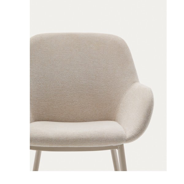 Krémovobiele čalúnené jedálenské kreslo Konna – Kave Home-image-1