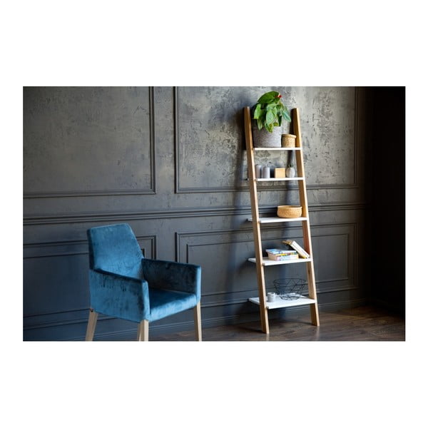 Biela rebríková polica Ragaba ASHME, šírka 45 cm-image-1