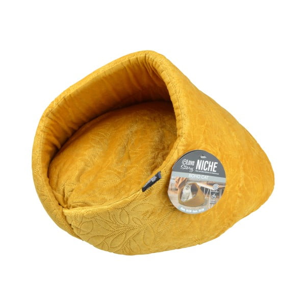 Kukaň pre mačku v horčicovej farbe ø 50 cm – Love Story