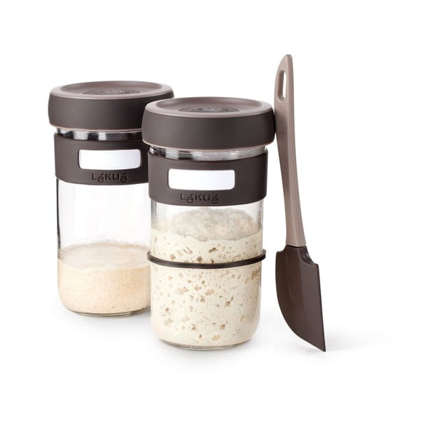 Set na výrobu kvásku so stierkou 2 ks 700 ml – Lékué