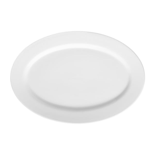 Biely porcelánový tanier Price & Kensington Simplicity, 36 x 25 cm