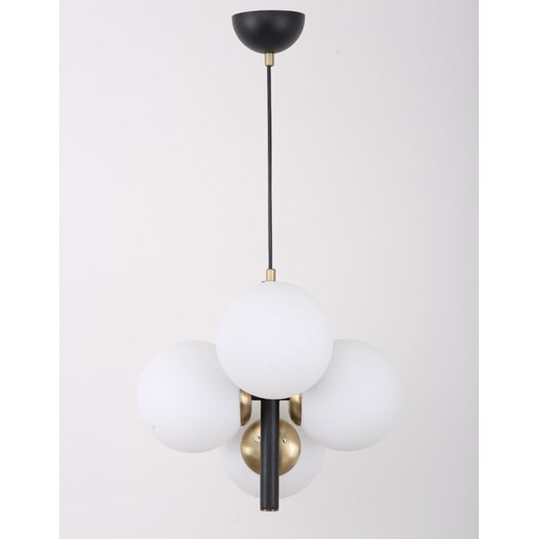 Biele/čierne závesné svietidlo so skleneným tienidlom ø 15 cm Forte – Squid Lighting-image-3