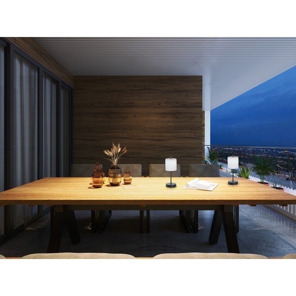 Čierno-biela LED stmievateľná stolová lampa (výška 34,5 cm) Riva – Fischer & Honsel-image-1