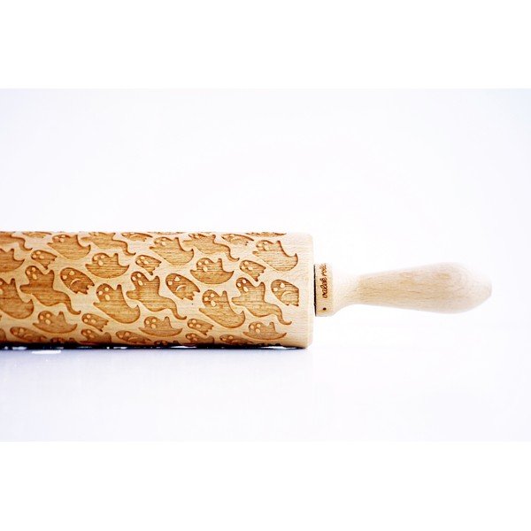 Drevený embosovaný valček na cesto Valek Ghosts-image-1