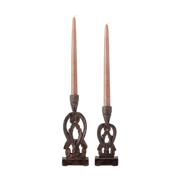 Drevené svietniky v súprave 2 ks Bernie – Bloomingville-image-2