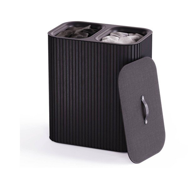 Čierny bambusový kôš na bielizeň 2x45 l Tota Luxe – Joseph Joseph