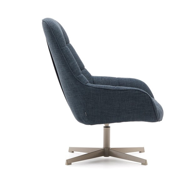 Otočné kreslo sivomodré Jaspe – Kave Home-image-3