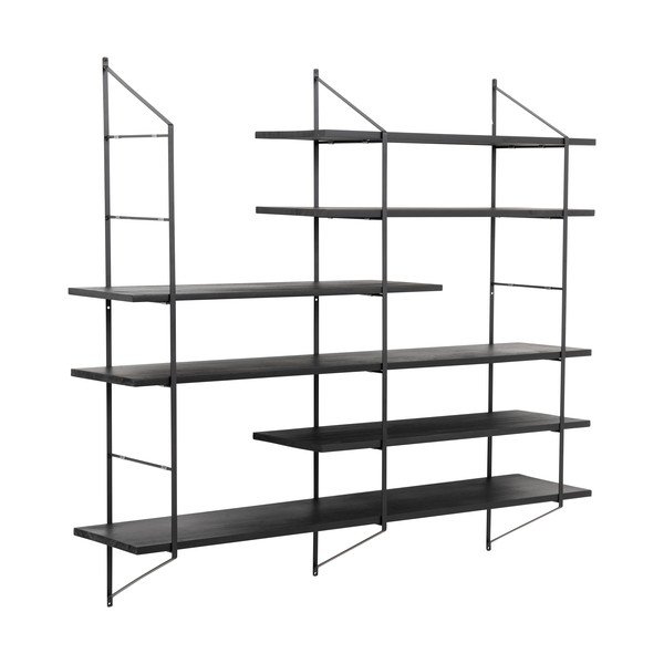 Čierna poschodová polica z masívu paulownie 120 cm Belfast – Actona-image-2