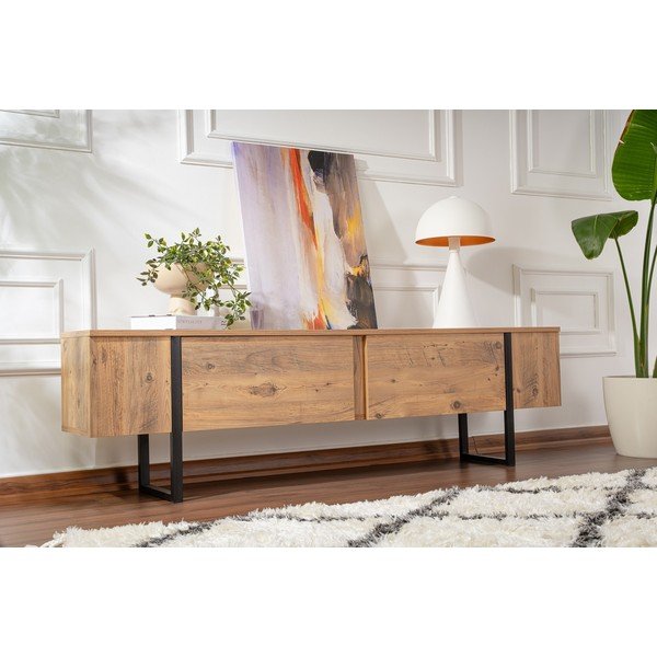 TV stolík v dekore borovice v prírodnej farbe 180x50x29,5 cm Serenity – Kalune Design-image-1