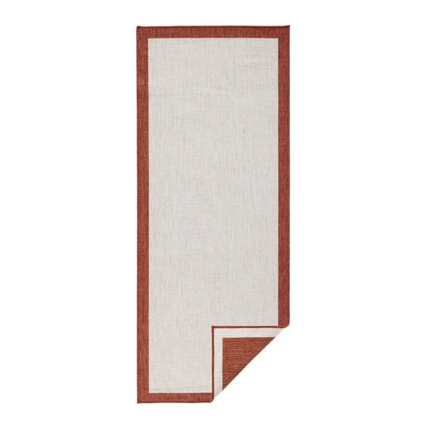 Červeno-krémový vonkajší koberec NORTHRUGS Panama, 80 x 350 cm