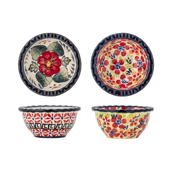 Červené servírovacie misky v súprave 2 ks z kameniny 95 ml Florist – Bloomingville