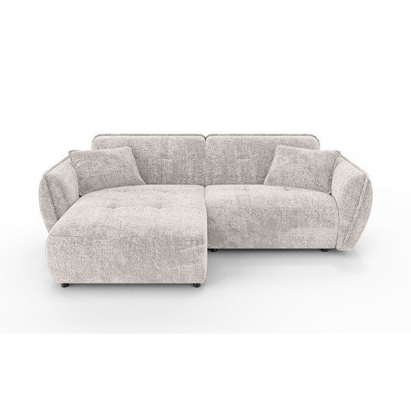 Béžová ženilková rohová pohovka (ľavý roh/s leňoškou) Nelia – Ropez