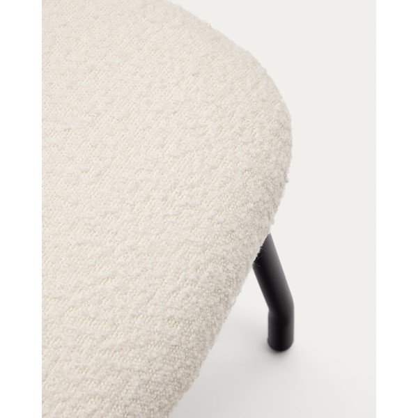 Krémový taburet z textílie buklé Belina – Kave Home-image-3