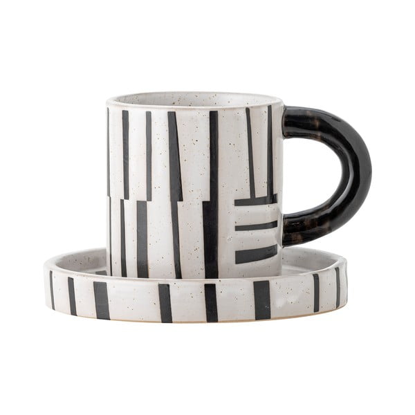 Čierno-biela šálka z kameniny 300 ml Frankie – Bloomingville