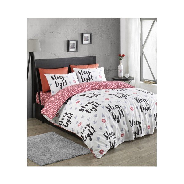 Obliečky na jednolôžko z ranforce bavlny Mijolnir SleepTight Fuchsia & White, 140 × 200 cm-image-1