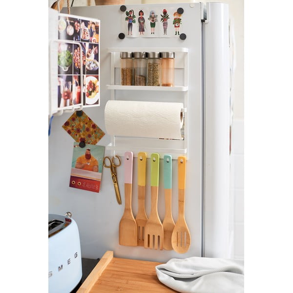 Veľký biely magnetický držiak do kuchyne YAMAZAKI Tower Magnetic Side Rack-image-1