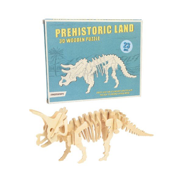 Drevené 3D puzzle dinosaurus Rex London Triceratops
