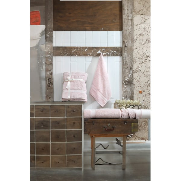 Svetloružové froté bavlnené uteráky a osušky v súprave 2 ks – Foutastic-image-2