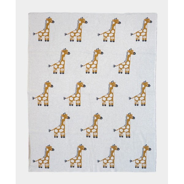 Béžová bavlnená detská deka 100x80 cm Giraffe - Rocket Baby
