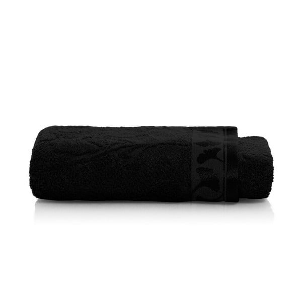 Čierny uterák z bambusových vlákien Maison Carezza Italia, 50 × 100 cm