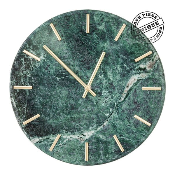 Zelené nástenné hodiny v efekte mramoru Kare Design Desire