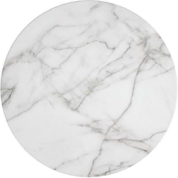 Biely/v zlatej farbe okrúhly konferenčný stolík s doskou v dekore mramoru ø 79 cm Gwyneth – CosmoLiving by Cosmopolitan-image-2