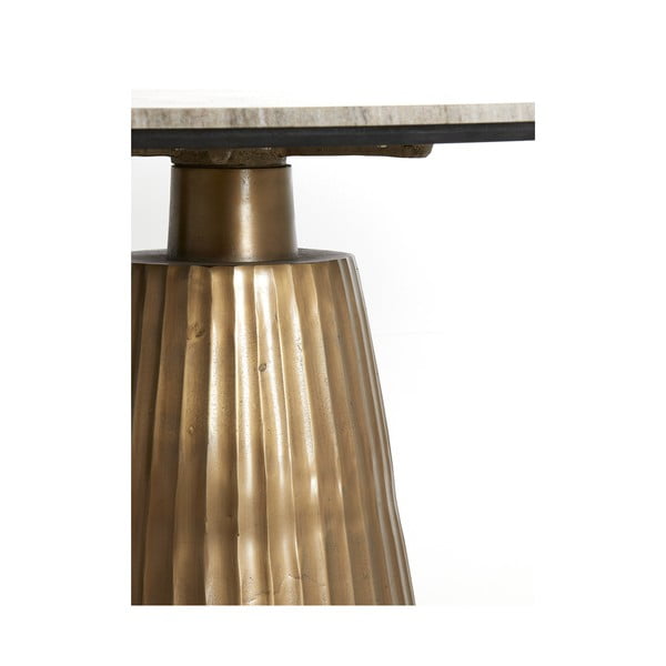Okrúhly jedálenský stôl v bronzovej a prírodnej farbe s doskou v dekore mramoru ø 100 cm Rianne – Light & Living-image-4