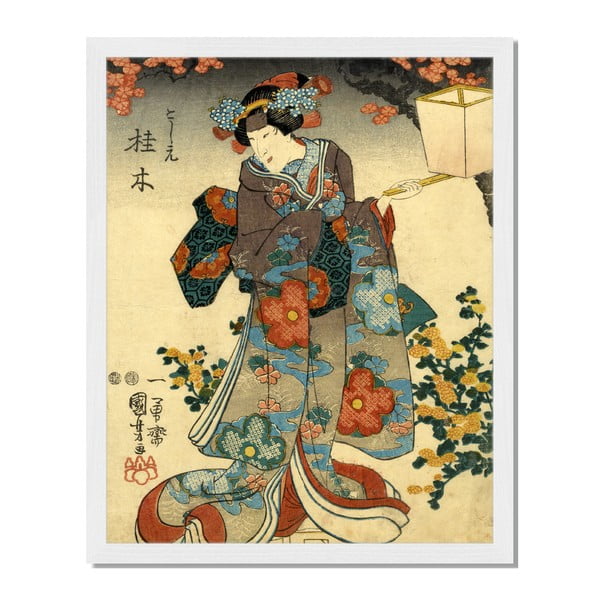 Obraz v ráme Liv Corday Asian Japanese Print, 40 x 50 cm