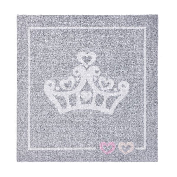 Detský sivý koberec Zala Living Crown, 100 × 100 cm