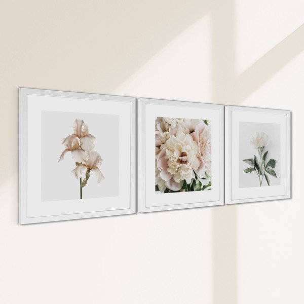Tlačené obrazy v súprave 3 ks s rámom 30x30 cm Posy – Styler-image-3